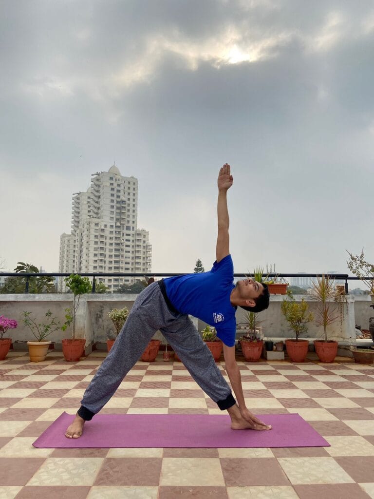 Trikonasana (Triangle Pose) - Performed by Shriyans Navalgund